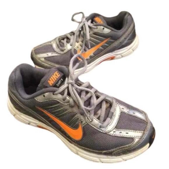 Nike Dart Women's 6.5 Grey & Orange Running Shoe Sneakers 396050-007 - Picture 1 of 4